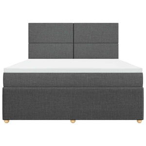 Κρεβάτι Boxspring με Στρώμα Σκούρο Γκρι 180x200 εκ Υφασμάτιν - Pakobazaar