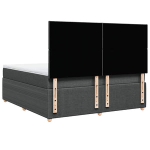 Κρεβάτι Boxspring με Στρώμα Σκούρο Γκρι 180x200 εκ Υφασμάτιν - Pakobazaar
