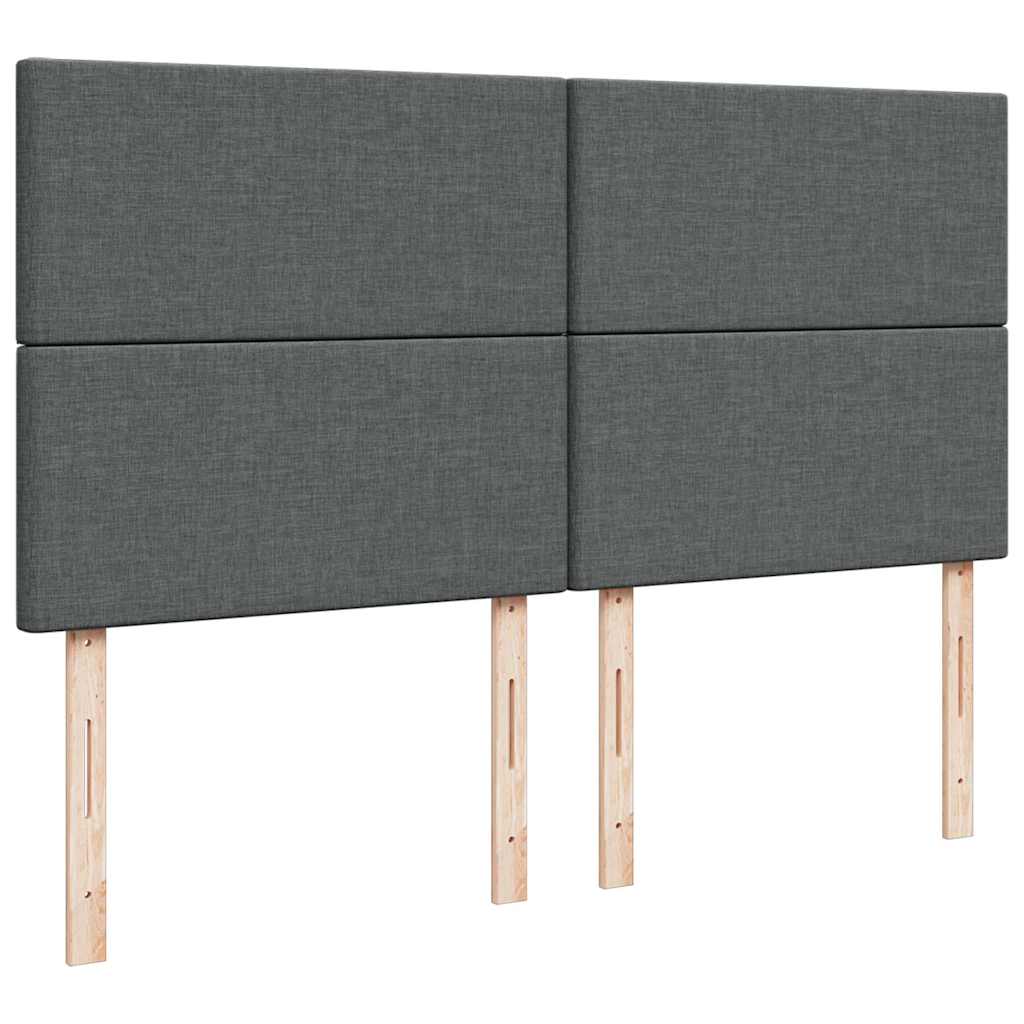 Κρεβάτι Boxspring με Στρώμα Σκούρο Γκρι 180x200 εκ Υφασμάτιν - Pakobazaar