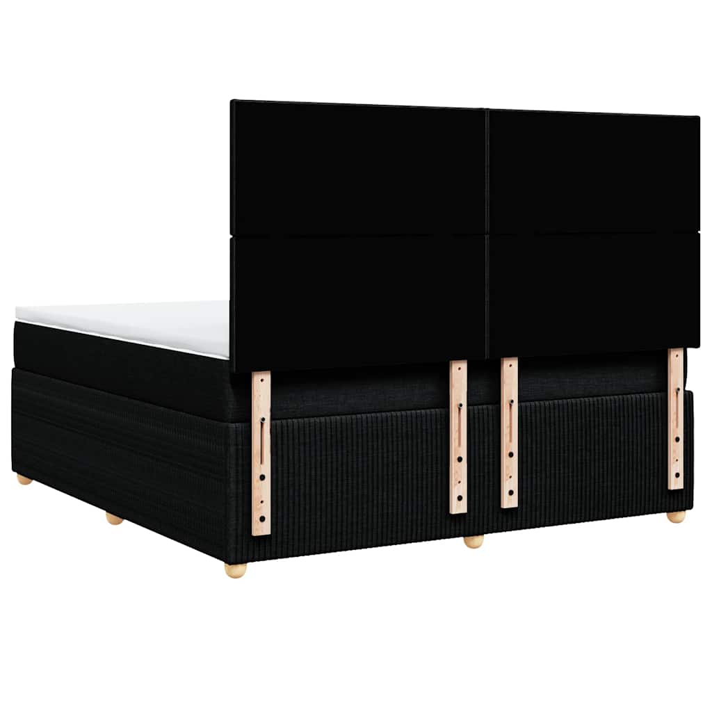 Κρεβάτι Boxspring με Στρώμα Μαύρο 180x200 εκ. Υφασμάτινο - Pakobazaar