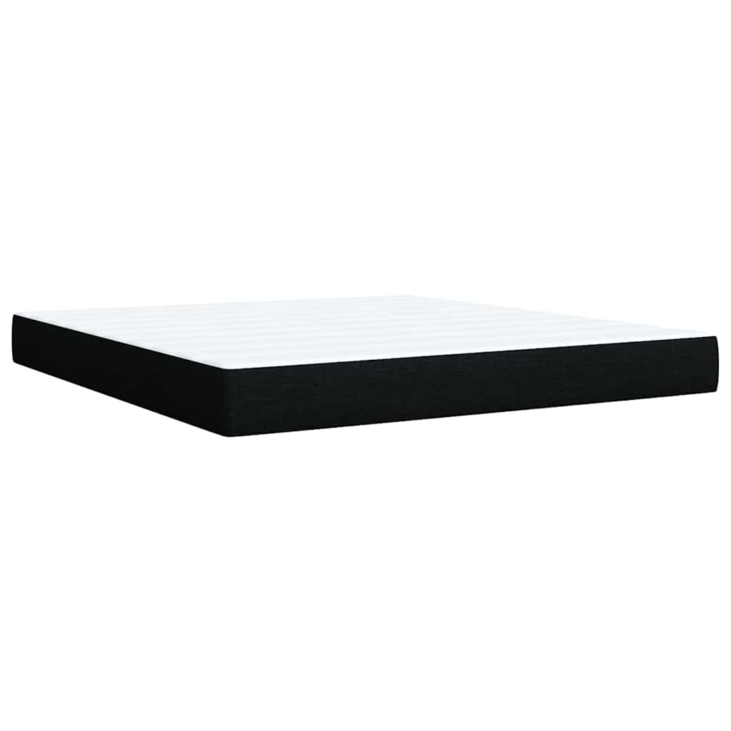 Κρεβάτι Boxspring με Στρώμα Μαύρο 180x200 εκ. Υφασμάτινο - Pakobazaar