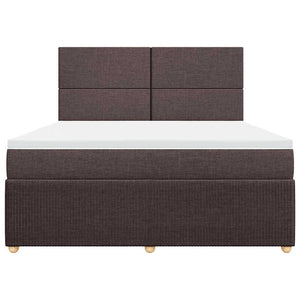 Κρεβάτι Boxspring με Στρώμα Σκούρο Καφέ 180x200 εκ Υφασμάτινο - Pakobazaar