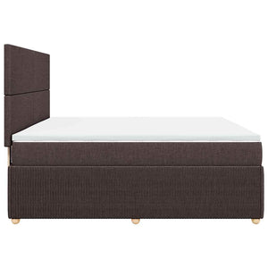 Κρεβάτι Boxspring με Στρώμα Σκούρο Καφέ 180x200 εκ Υφασμάτινο - Pakobazaar