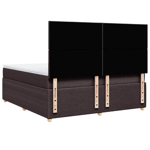 Κρεβάτι Boxspring με Στρώμα Σκούρο Καφέ 180x200 εκ Υφασμάτινο - Pakobazaar