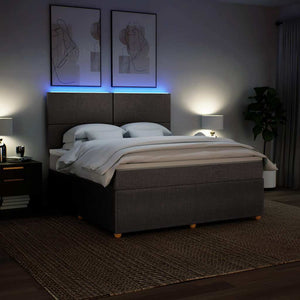 Κρεβάτι Boxspring με Στρώμα Taupe 180x200 εκ. Υφασμάτινο - Pakobazaar