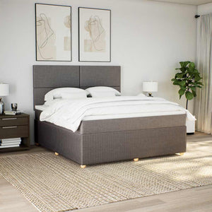 Κρεβάτι Boxspring με Στρώμα Taupe 180x200 εκ. Υφασμάτινο - Pakobazaar