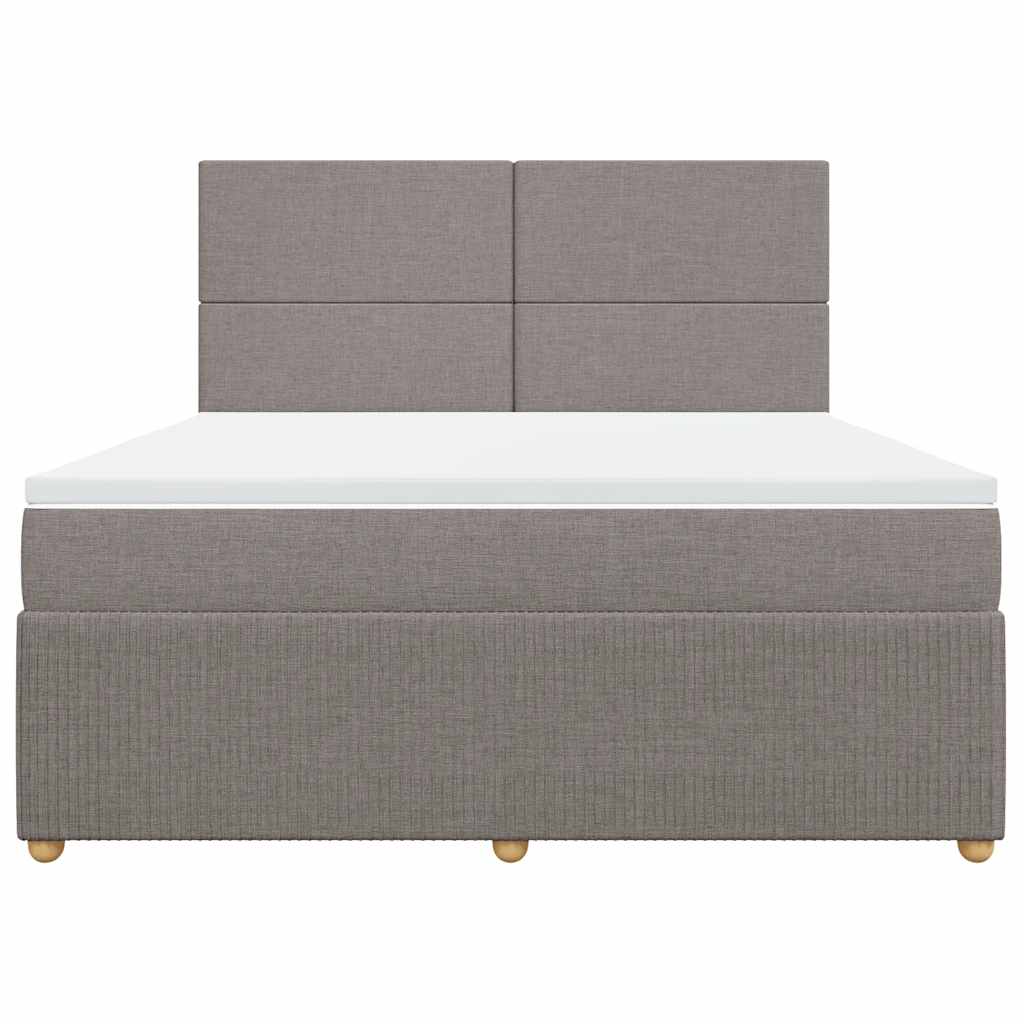 Κρεβάτι Boxspring με Στρώμα Taupe 180x200 εκ. Υφασμάτινο - Pakobazaar