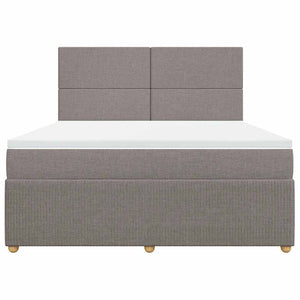 Κρεβάτι Boxspring με Στρώμα Taupe 180x200 εκ. Υφασμάτινο - Pakobazaar