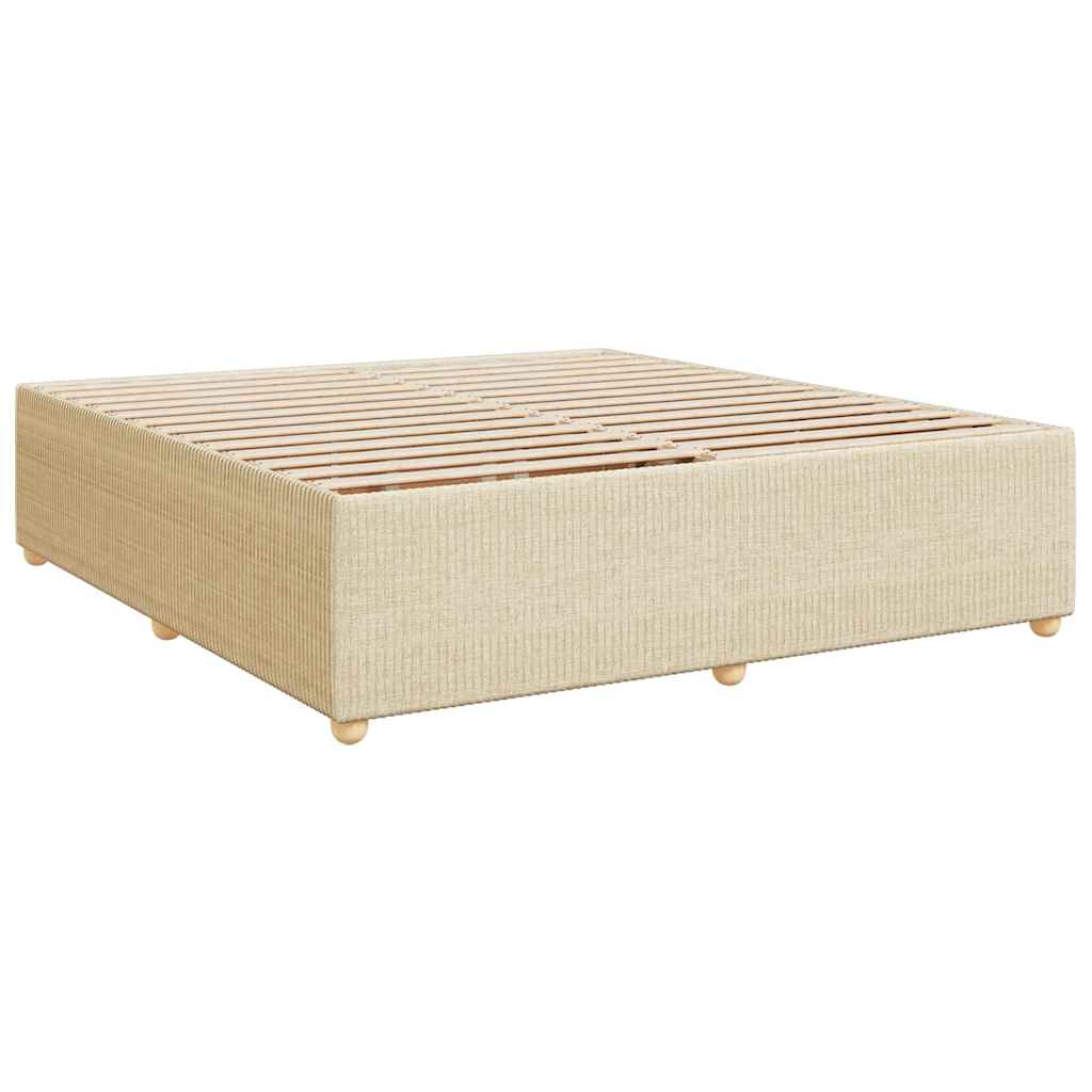 Κρεβάτι Boxspring με Στρώμα Κρεμ 180x200 εκ. Υφασμάτινο