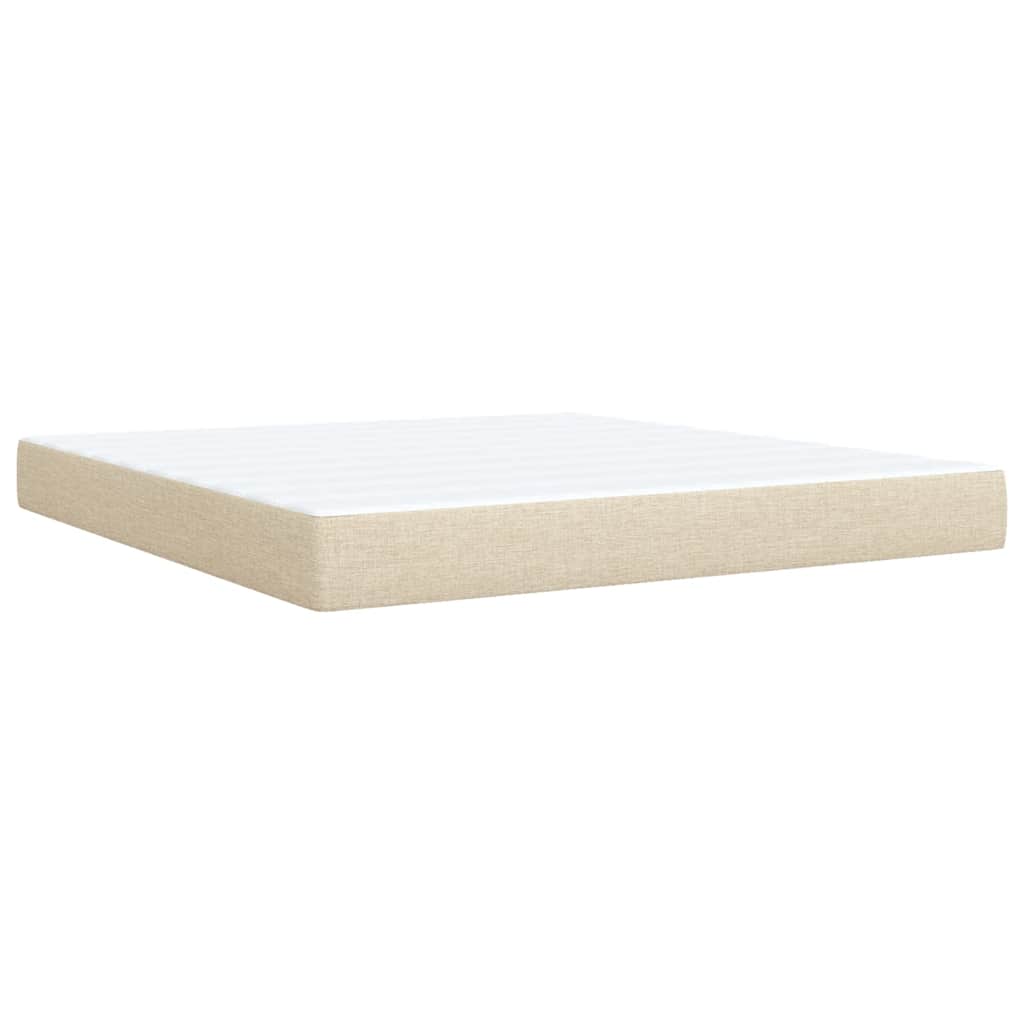 Κρεβάτι Boxspring με Στρώμα Κρεμ 180x200 εκ. Υφασμάτινο