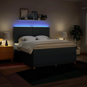 Κρεβάτι Boxspring με Στρώμα Μπλε 180x200 εκ. Υφασμάτινο - Pakobazaar