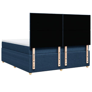 Κρεβάτι Boxspring με Στρώμα Μπλε 180x200 εκ. Υφασμάτινο - Pakobazaar