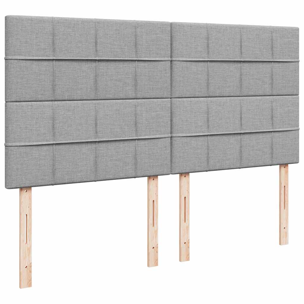 Κρεβάτι Boxspring με Στρώμα Ανοιχτό Γκρι 180x200 εκ. Υφασμάτινο - Pakobazaar