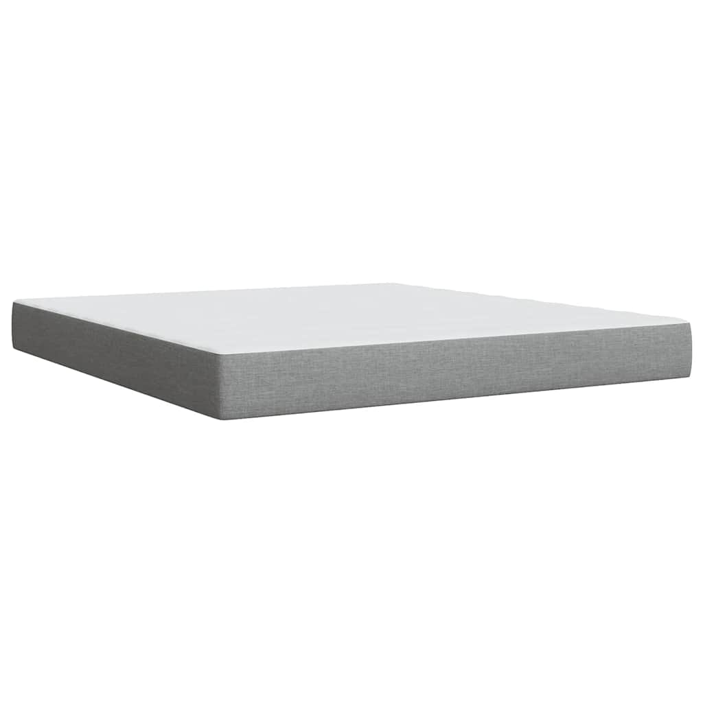 Κρεβάτι Boxspring με Στρώμα Ανοιχτό Γκρι 180x200 εκ. Υφασμάτινο - Pakobazaar