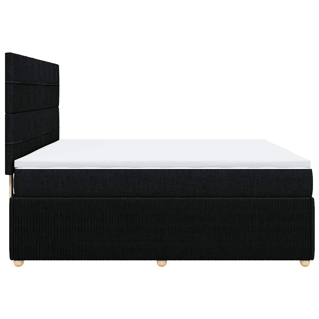 Κρεβάτι Boxspring με Στρώμα Μαύρο 180x200 εκ. Υφασμάτινο - Pakobazaar