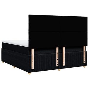 Κρεβάτι Boxspring με Στρώμα Μαύρο 180x200 εκ. Υφασμάτινο - Pakobazaar