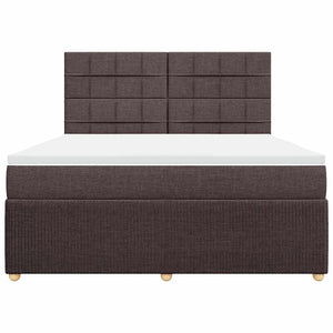 Κρεβάτι Boxspring με Στρώμα Σκούρο Καφέ 180x200 εκ Υφασμάτινο