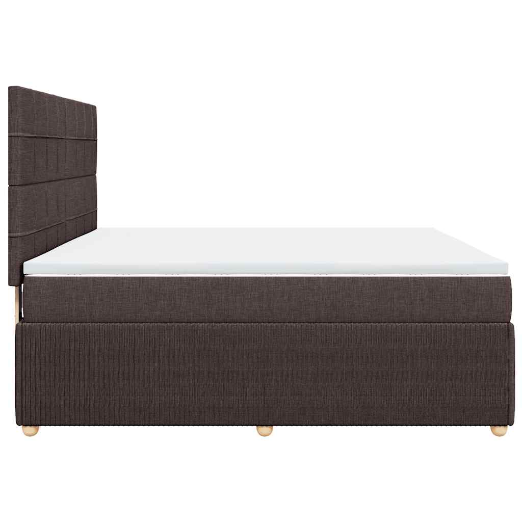 Κρεβάτι Boxspring με Στρώμα Σκούρο Καφέ 180x200 εκ Υφασμάτινο - Pakobazaar