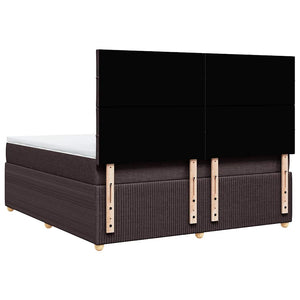 Κρεβάτι Boxspring με Στρώμα Σκούρο Καφέ 180x200 εκ Υφασμάτινο