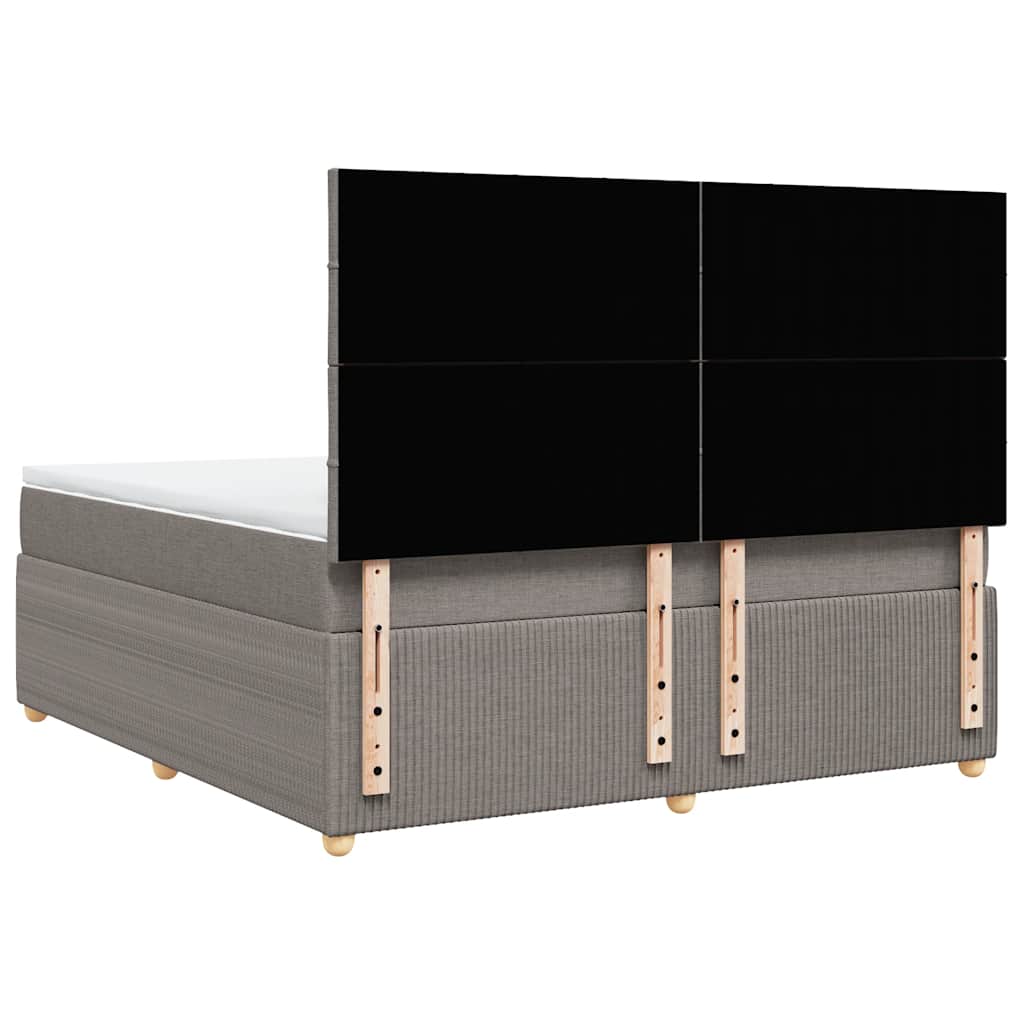 Κρεβάτι Boxspring με Στρώμα Taupe 180x200 εκ. Υφασμάτινο - Pakobazaar
