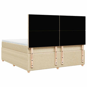 Κρεβάτι Boxspring με Στρώμα Κρεμ 180x200 εκ. Υφασμάτινο