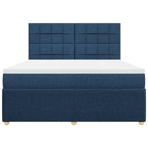Κρεβάτι Boxspring με Στρώμα Μπλε 180x200 εκ. Υφασμάτινο - Pakobazaar