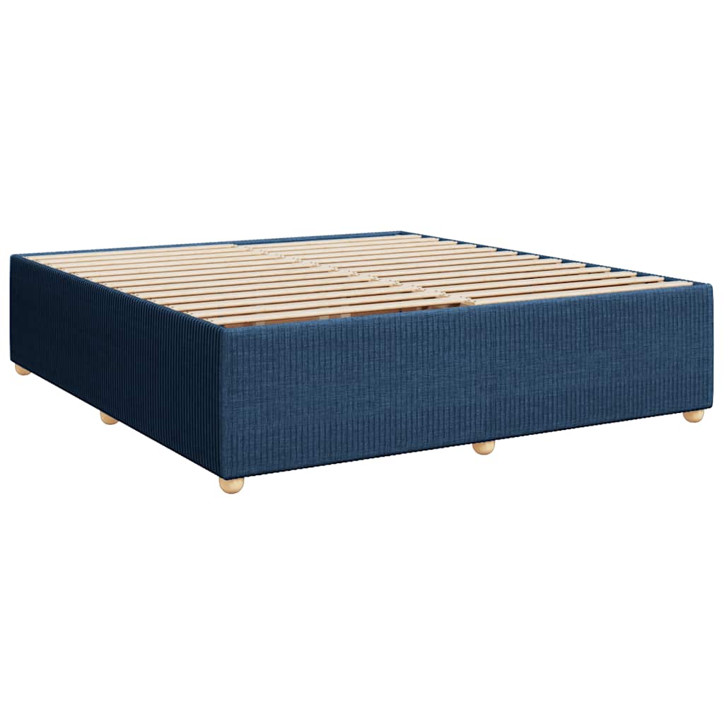 Κρεβάτι Boxspring με Στρώμα Μπλε 180x200 εκ. Υφασμάτινο - Pakobazaar