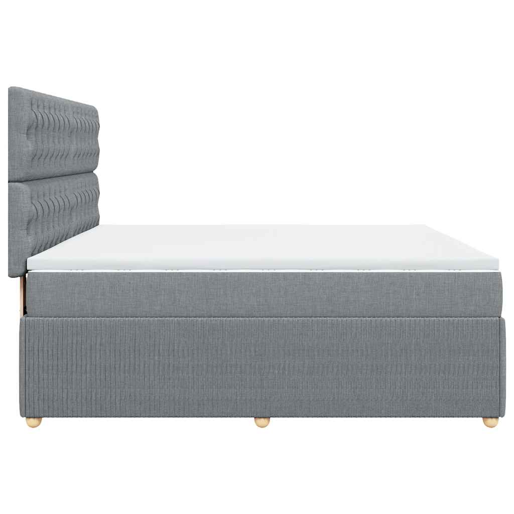 Κρεβάτι Boxspring με Στρώμα Ανοιχτό Γκρι 180x200 εκ. Υφασμάτινο - Pakobazaar