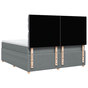 Κρεβάτι Boxspring με Στρώμα Ανοιχτό Γκρι 180x200 εκ. Υφασμάτινο - Pakobazaar