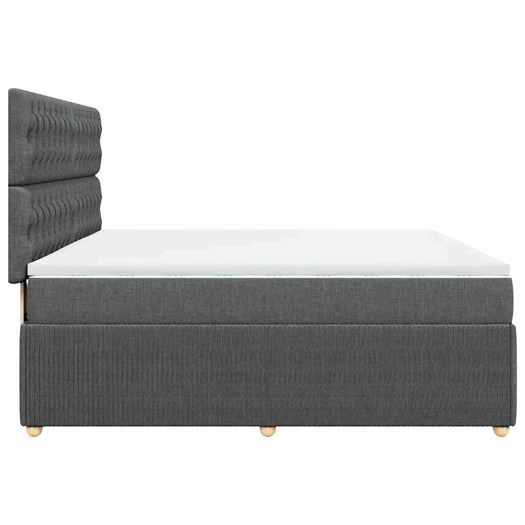Κρεβάτι Boxspring με Στρώμα Σκούρο Γκρι 180x200 εκ Υφασμάτιν - Pakobazaar