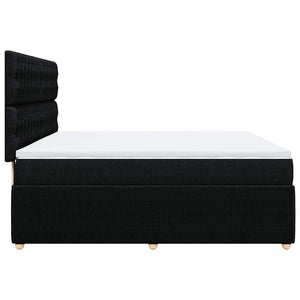 Κρεβάτι Boxspring με Στρώμα Μαύρο 180x200 εκ. Υφασμάτινο - Pakobazaar