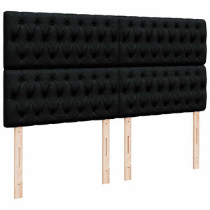 Κρεβάτι Boxspring με Στρώμα Μαύρο 180x200 εκ. Υφασμάτινο - Pakobazaar