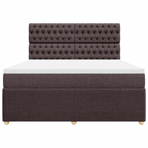 Κρεβάτι Boxspring με Στρώμα Σκούρο Καφέ 180x200 εκ Υφασμάτινο - Pakobazaar