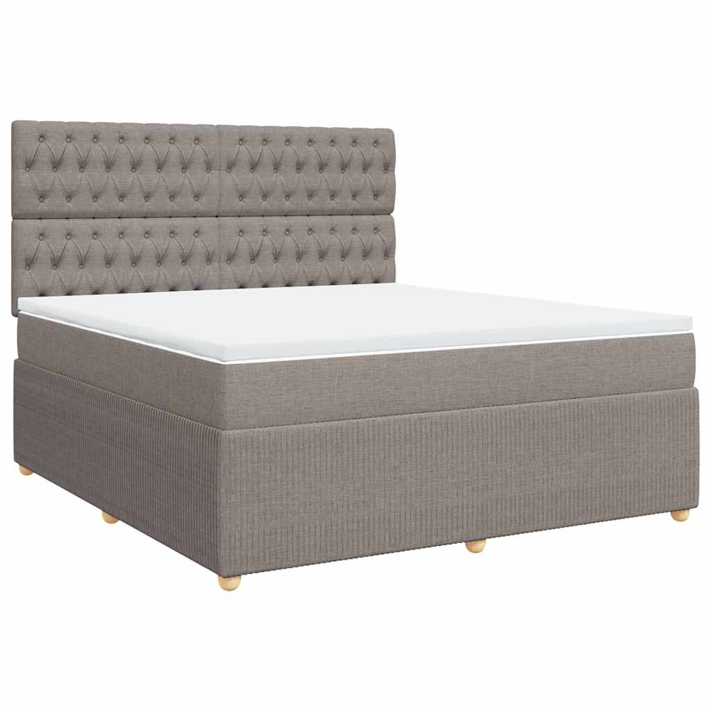 Κρεβάτι Boxspring με Στρώμα Taupe 180x200 εκ. Υφασμάτινο - Pakobazaar