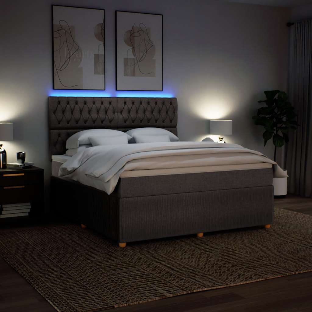 Κρεβάτι Boxspring με Στρώμα Taupe 180x200 εκ. Υφασμάτινο - Pakobazaar