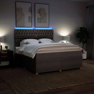 Κρεβάτι Boxspring με Στρώμα Taupe 180x200 εκ. Υφασμάτινο - Pakobazaar