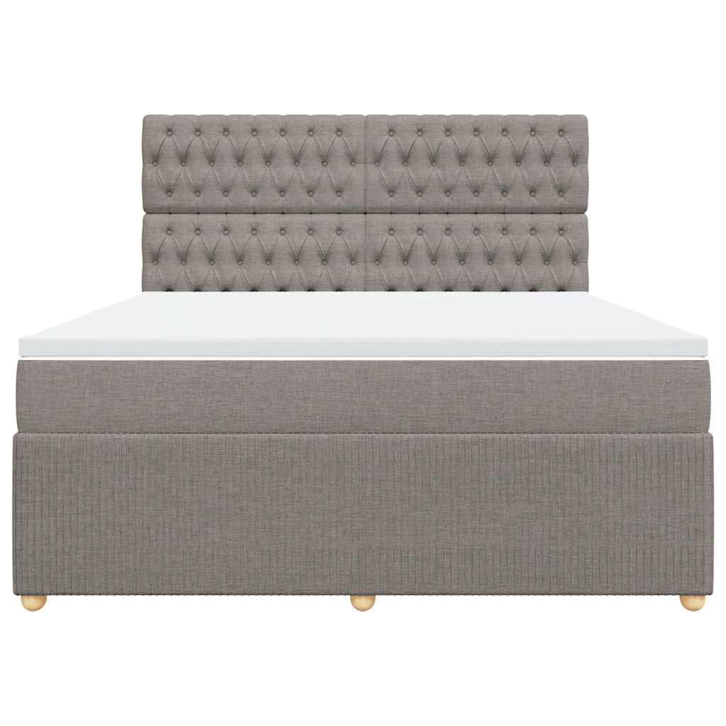 Κρεβάτι Boxspring με Στρώμα Taupe 180x200 εκ. Υφασμάτινο - Pakobazaar