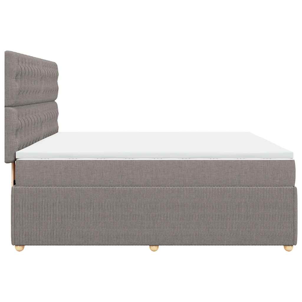 Κρεβάτι Boxspring με Στρώμα Taupe 180x200 εκ. Υφασμάτινο - Pakobazaar