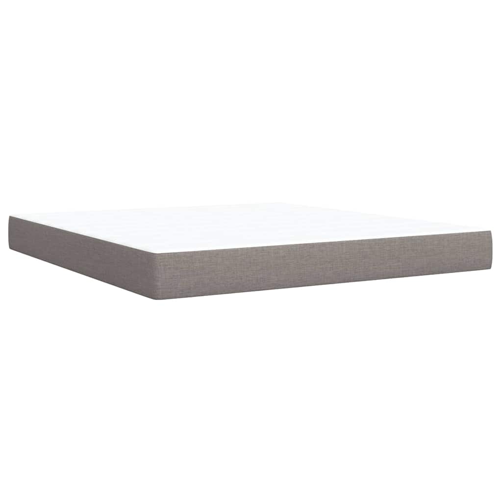 Κρεβάτι Boxspring με Στρώμα Taupe 180x200 εκ. Υφασμάτινο - Pakobazaar