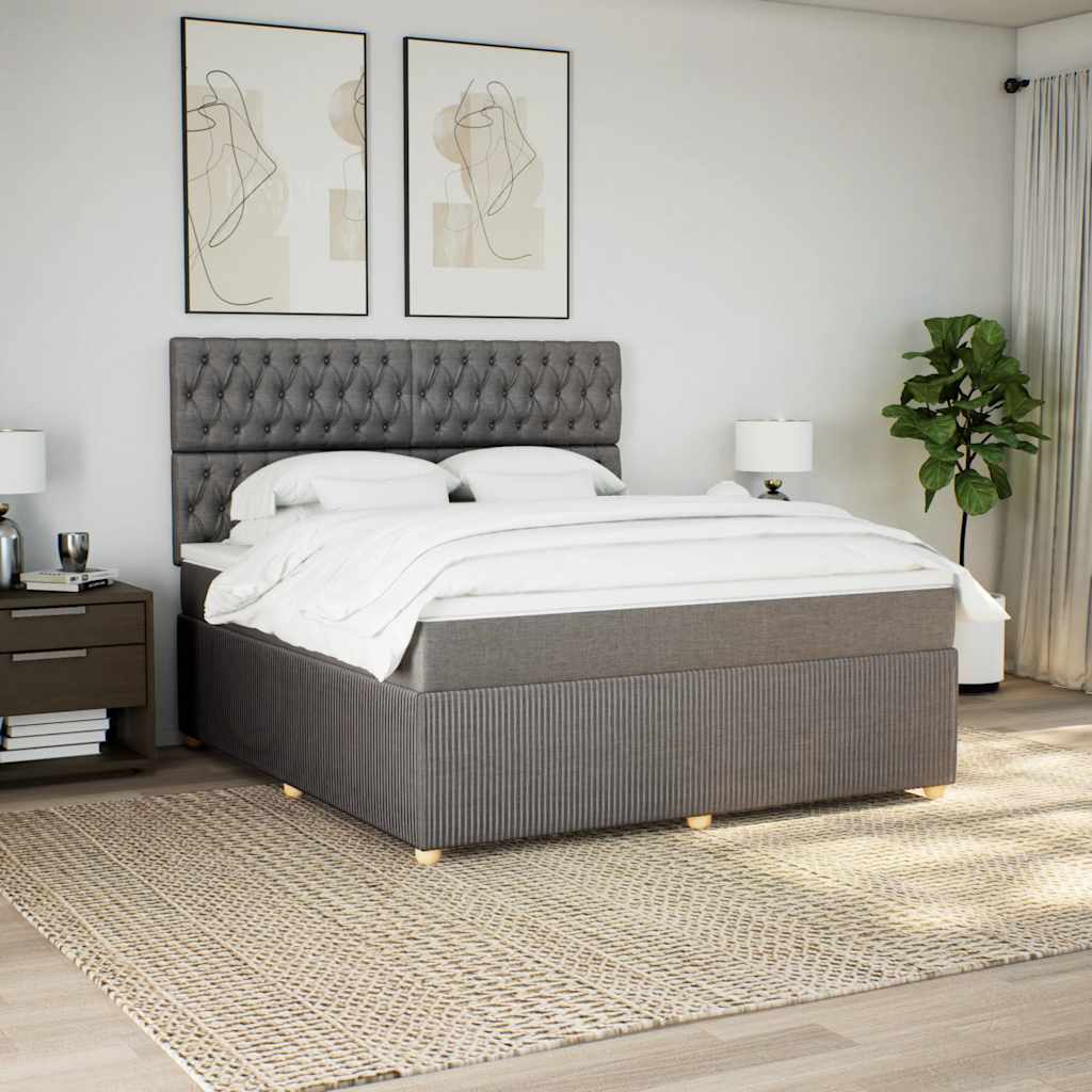 Κρεβάτι Boxspring με Στρώμα Taupe 180x200 εκ. Υφασμάτινο - Pakobazaar