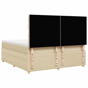 Κρεβάτι Boxspring με Στρώμα Κρεμ 180x200 εκ. Υφασμάτινο - Pakobazaar