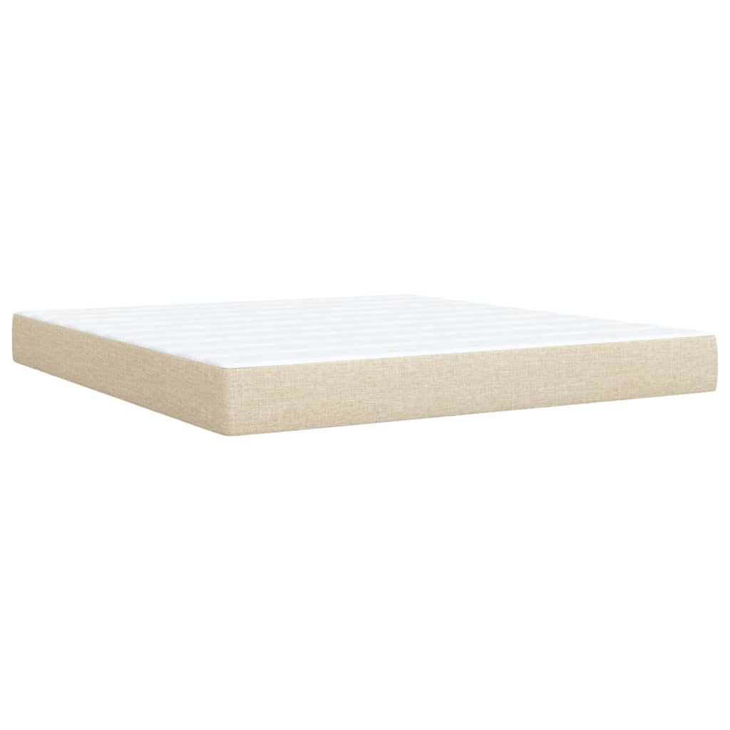 Κρεβάτι Boxspring με Στρώμα Κρεμ 180x200 εκ. Υφασμάτινο - Pakobazaar