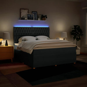 Κρεβάτι Boxspring με Στρώμα Μπλε 180x200 εκ. Υφασμάτινο - Pakobazaar