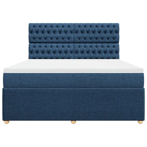 Κρεβάτι Boxspring με Στρώμα Μπλε 180x200 εκ. Υφασμάτινο - Pakobazaar