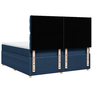 Κρεβάτι Boxspring με Στρώμα Μπλε 180x200 εκ. Υφασμάτινο - Pakobazaar