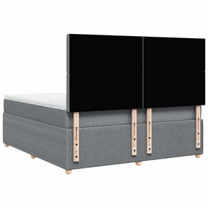 Κρεβάτι Boxspring με Στρώμα Ανοιχτό Γκρι 180x200 εκ. Υφασμάτινο - Pakobazaar