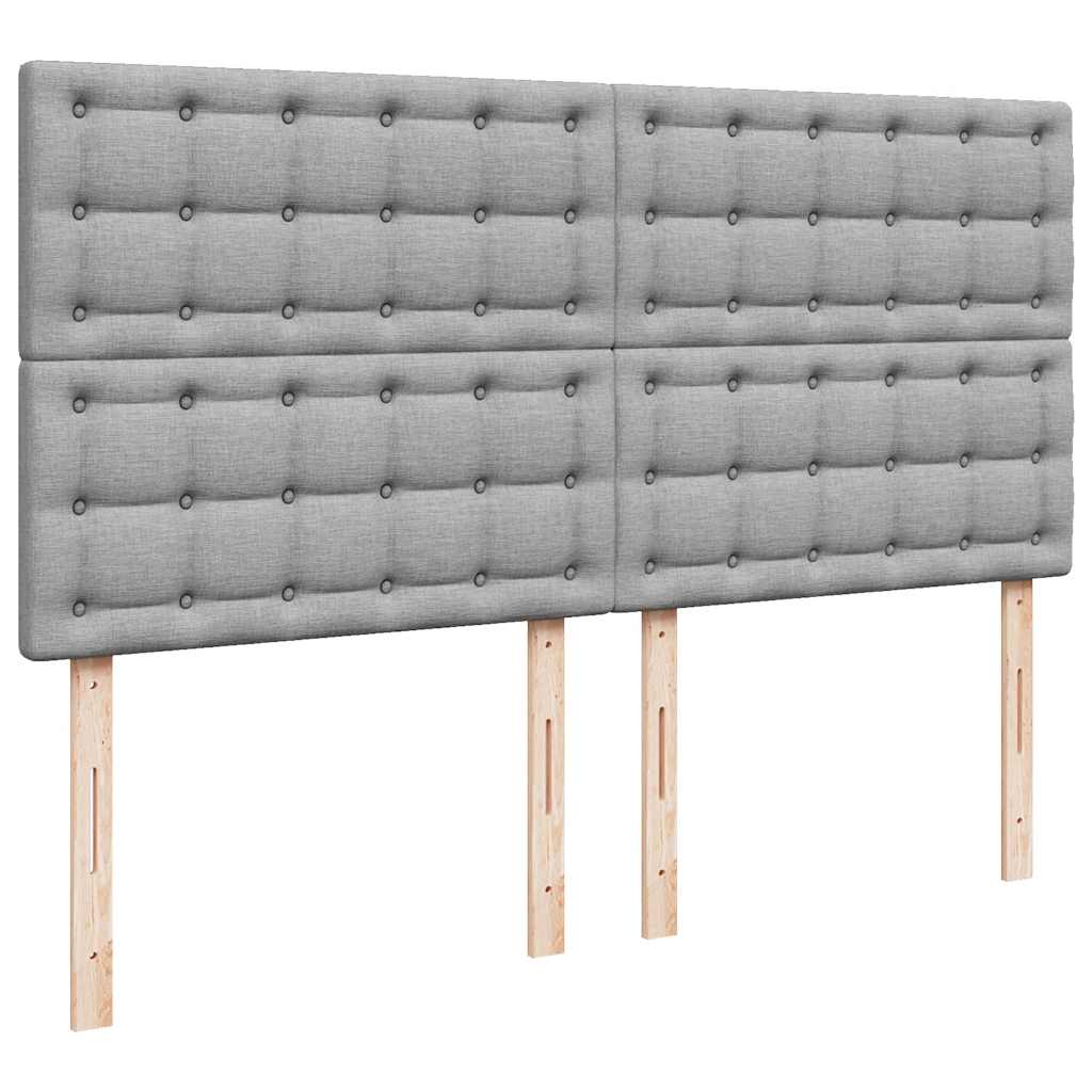 Κρεβάτι Boxspring με Στρώμα Ανοιχτό Γκρι 180x200 εκ. Υφασμάτινο - Pakobazaar