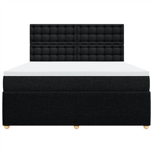 Κρεβάτι Boxspring με Στρώμα Μαύρο 180x200 εκ. Υφασμάτινο - Pakobazaar
