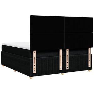 Κρεβάτι Boxspring με Στρώμα Μαύρο 180x200 εκ. Υφασμάτινο - Pakobazaar