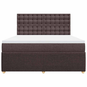 Κρεβάτι Boxspring με Στρώμα Σκούρο Καφέ 180x200 εκ Υφασμάτινο - Pakobazaar